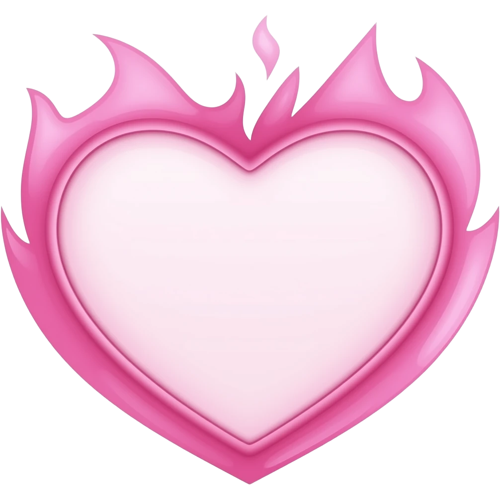 blank space that shaped like a heart inside pink flames emoji