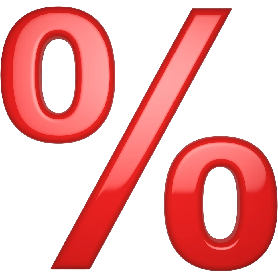 red 100 with percent sign emoji