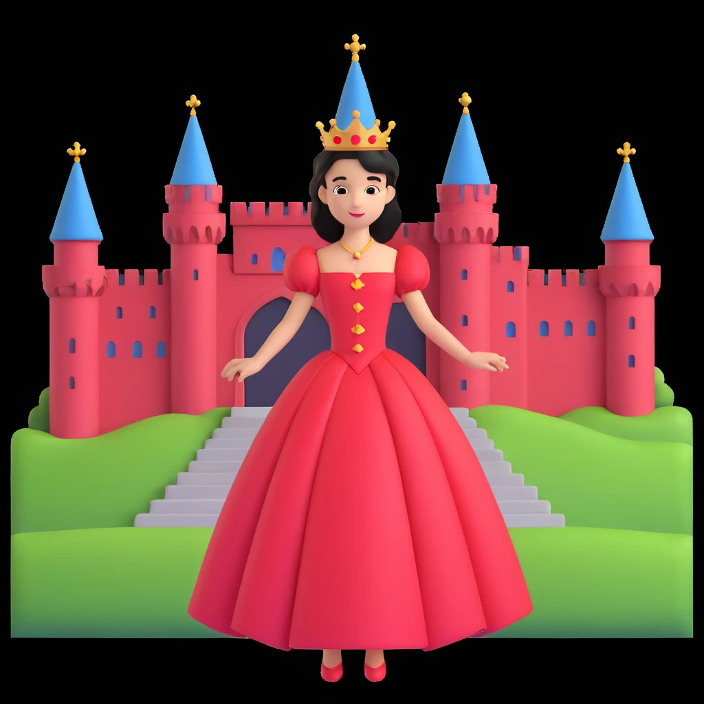 prince in red dress, royal castle background emoji