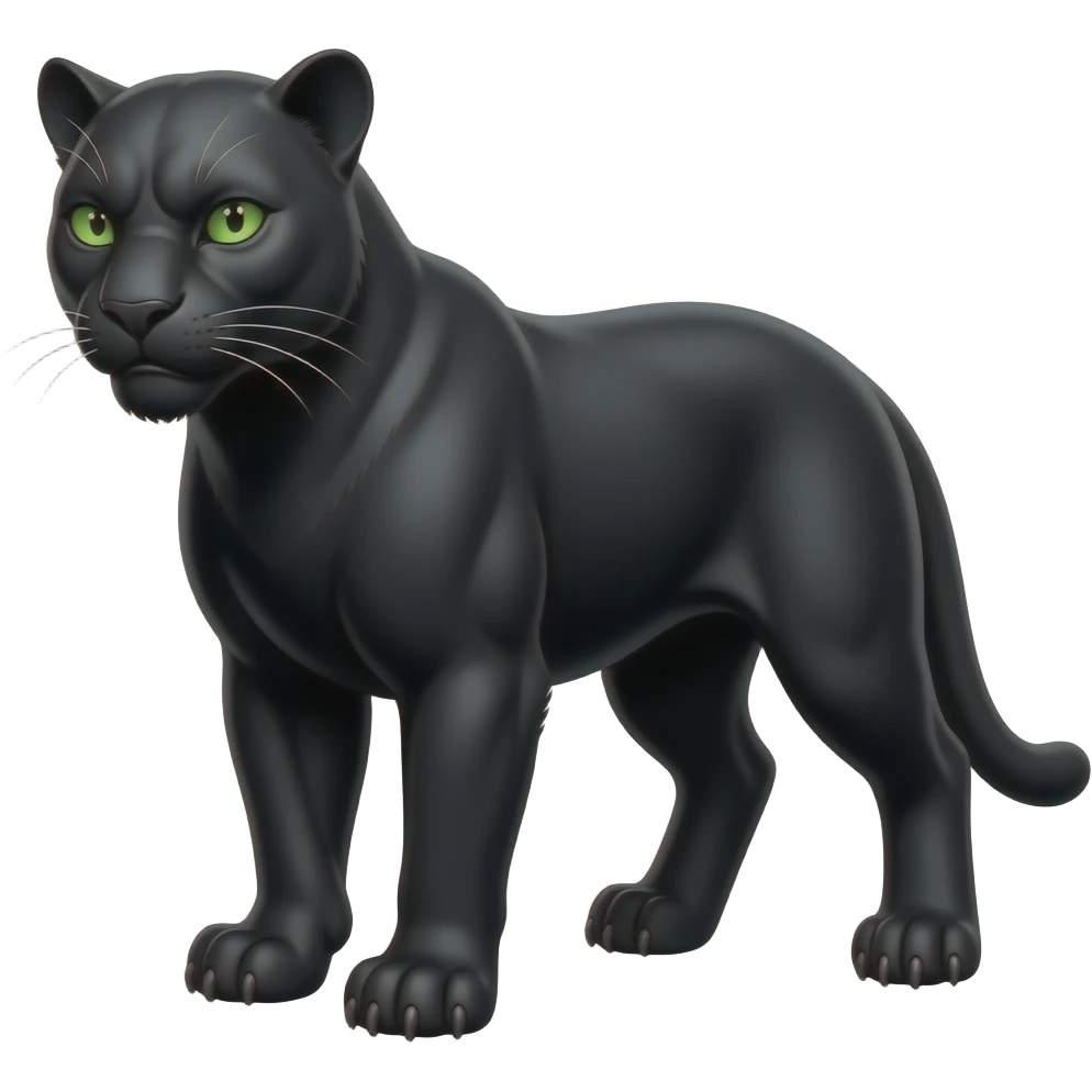 Pantera negra con ojos verdes prepotente emoji