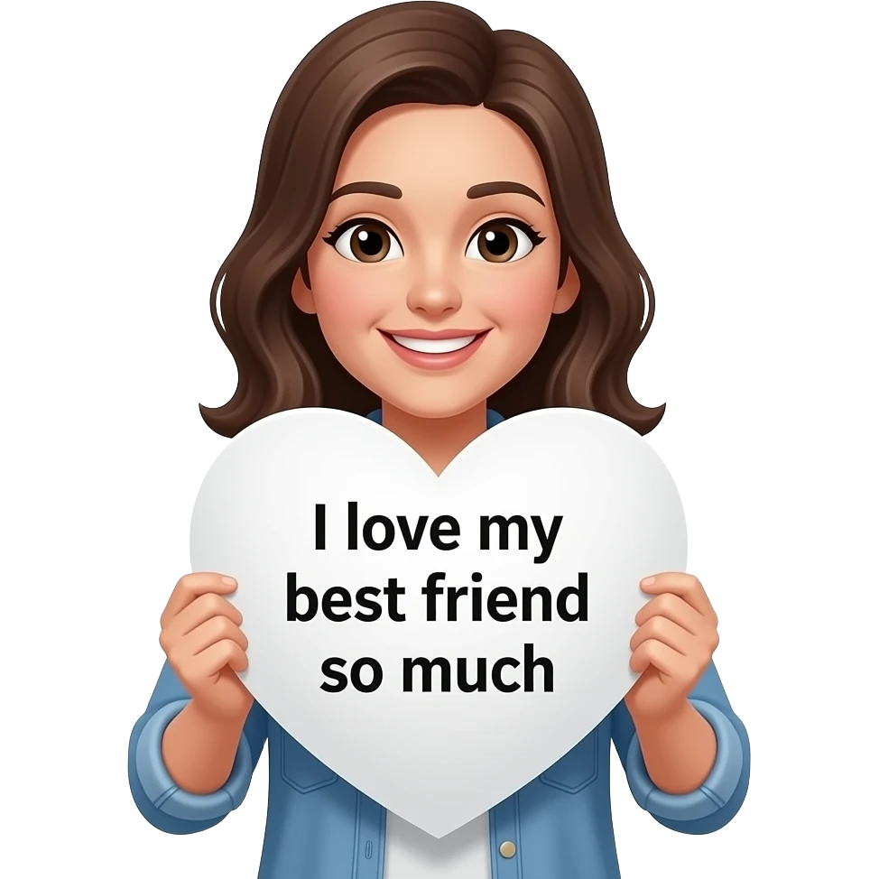 Happy Emoji with a white heart saying, I love my best friend so much! emoji