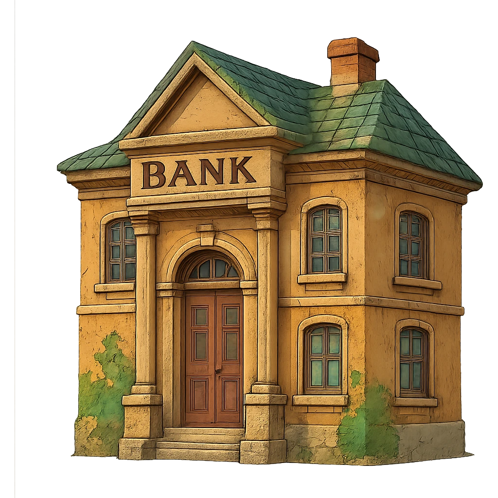ghibli style bank building emoji