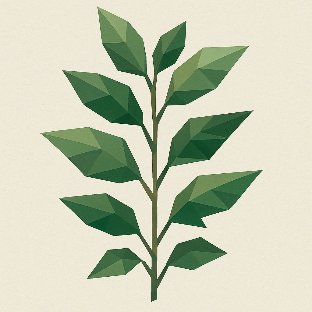 low-poly polygonal style plant emoji