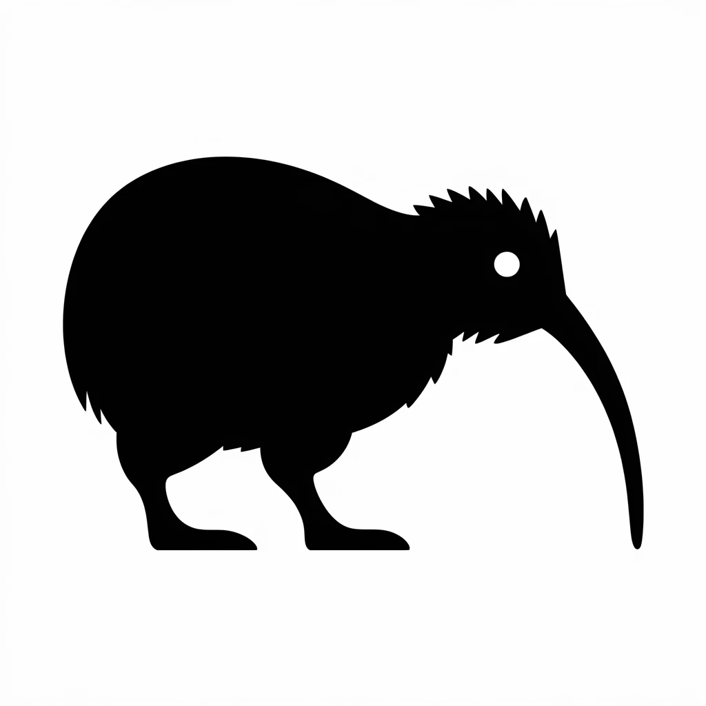 Kiwi icon black silhouette emoji