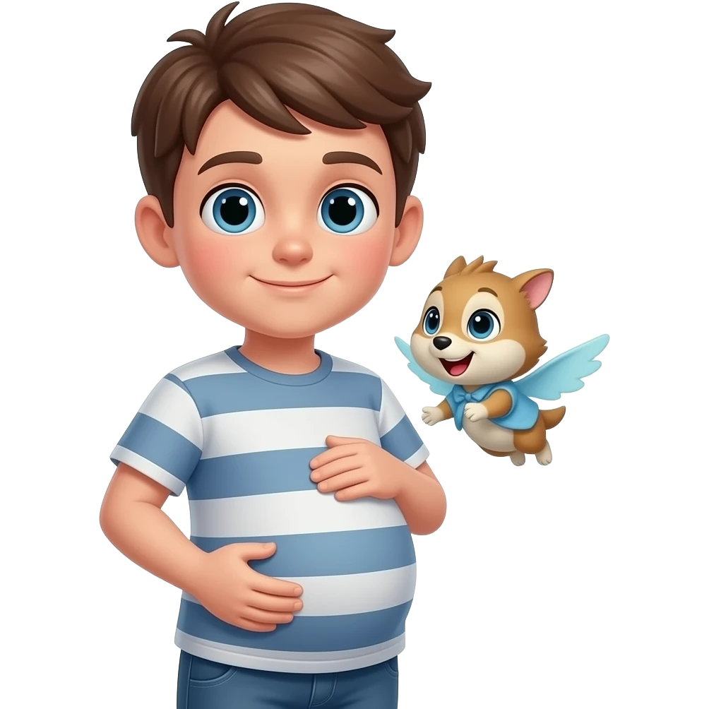 Emota chłopak ma 13 lat i jest w ciąży taki duży brzuch ma że ją w brzuchu czworaczki ale bez latającego zwierzaczka emoji