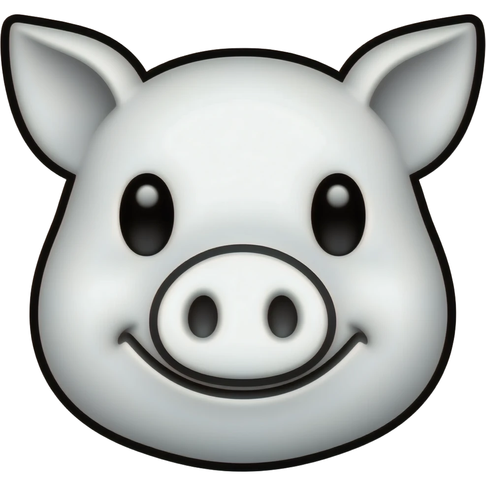 black outline pig face emoji to copy and paste emoji