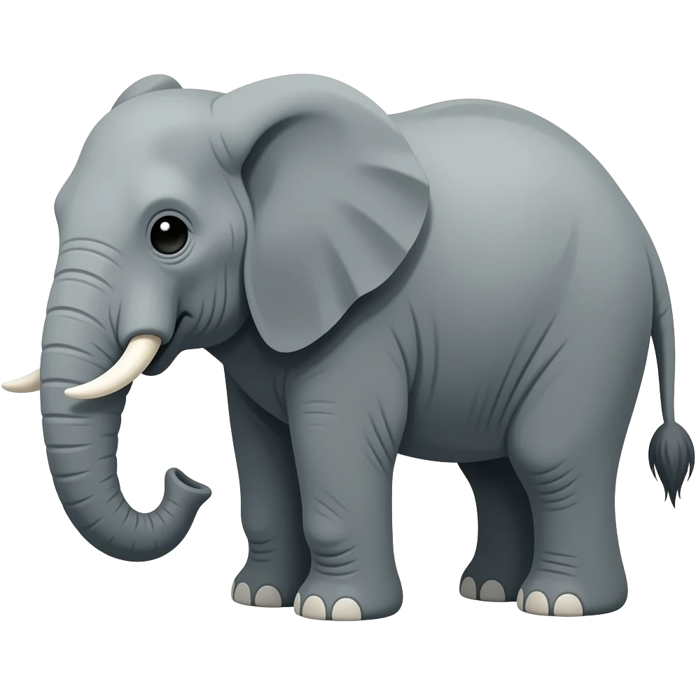 elephants with floppy ears, trunk, pig tail emoji