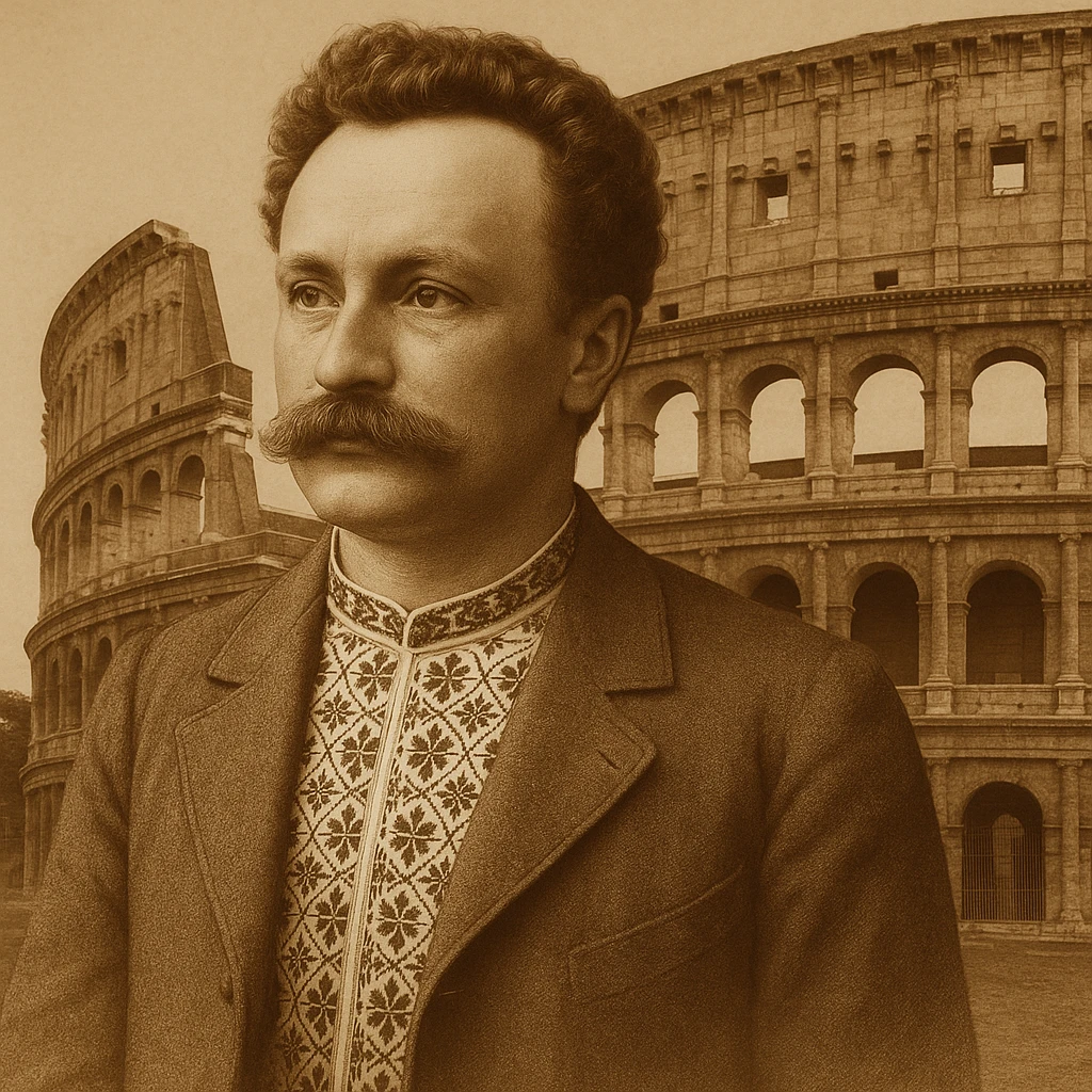against the backdrop of the Colosseum emoji