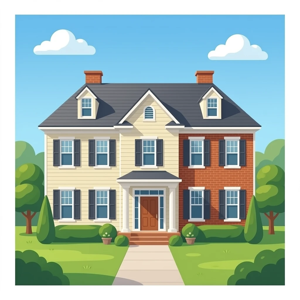 Make an 2 floor mansion emoji