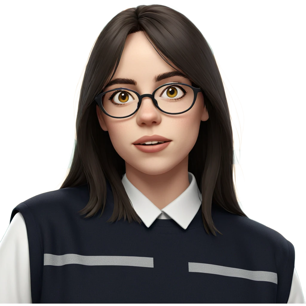 realistic girl with glasses emoji