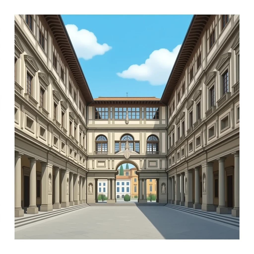 Uffizi Gallery museum inside emoji