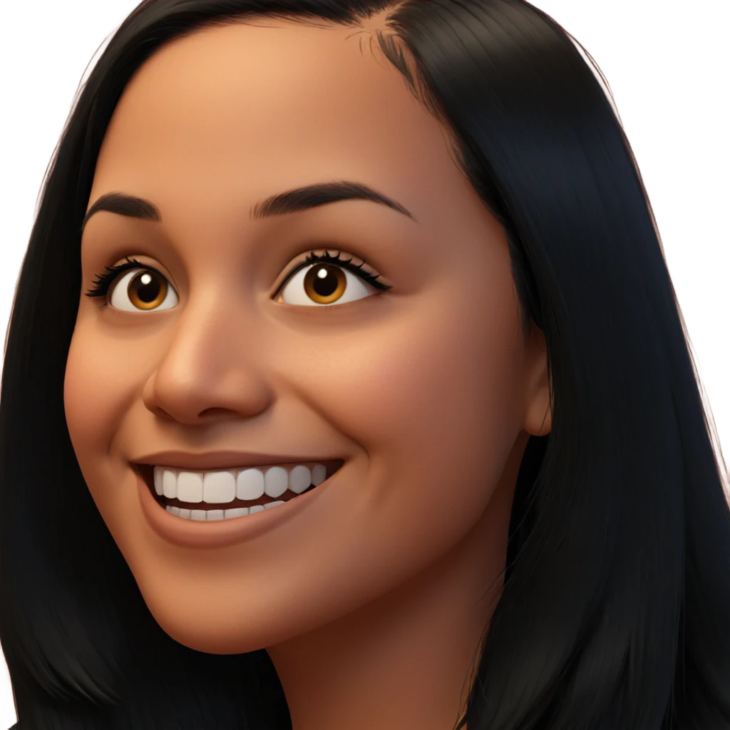 smiling girl with black hair emoji