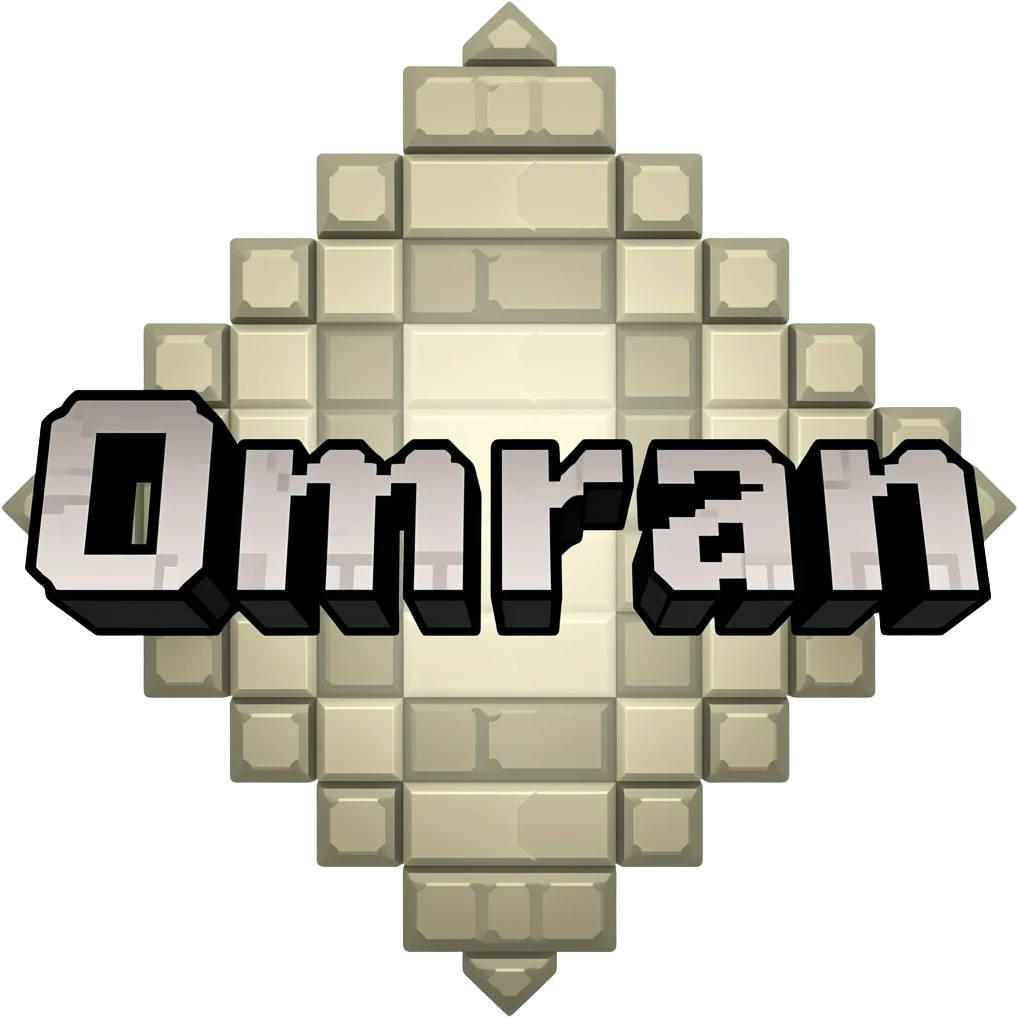 The name Omran is written in Minecraft emoji
