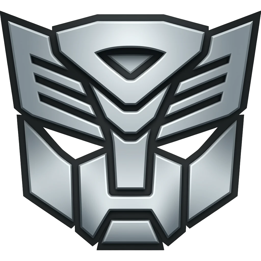 silver fox face emoji as decepticon logo emoji