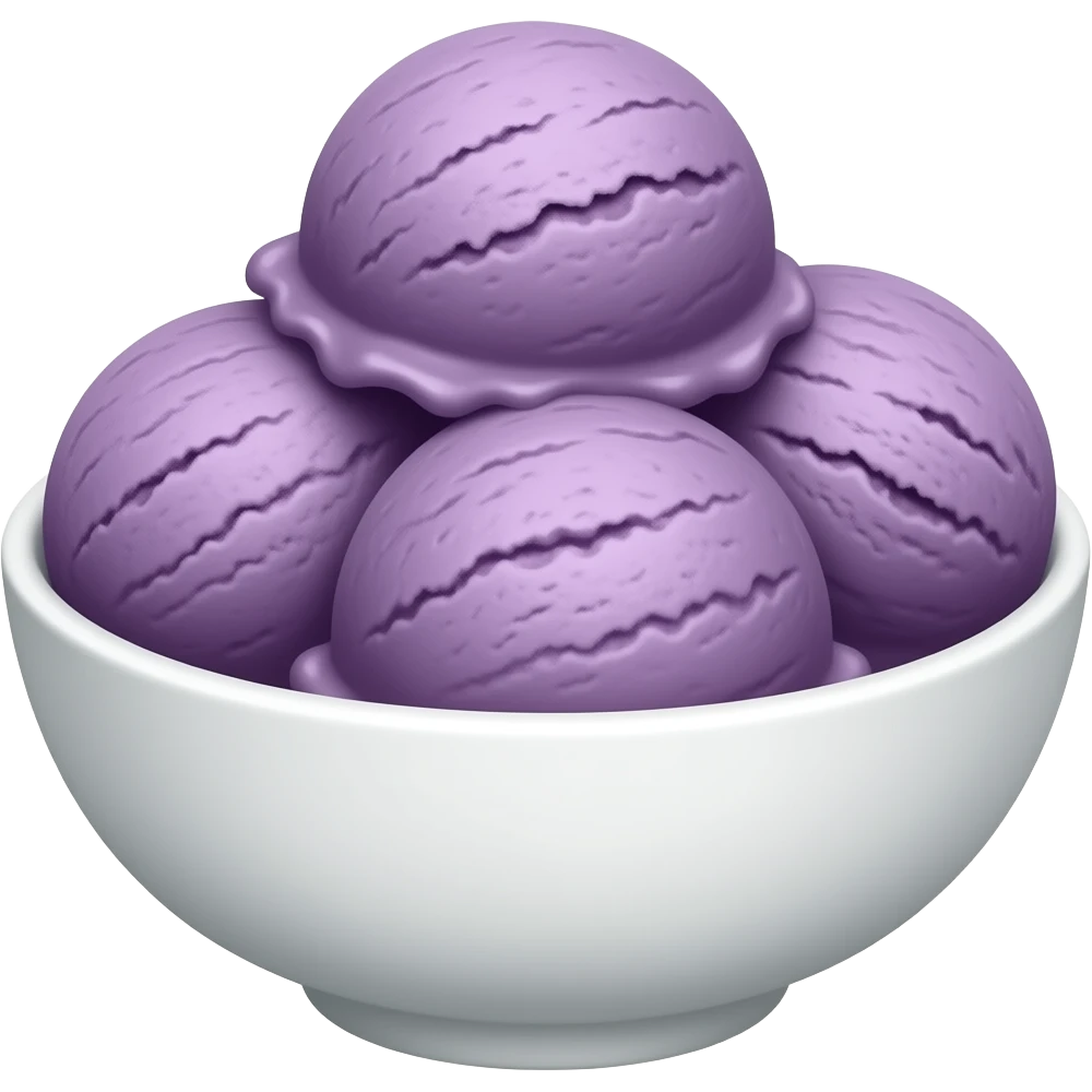 bowl with 3 dark violet gelato scoop emoji