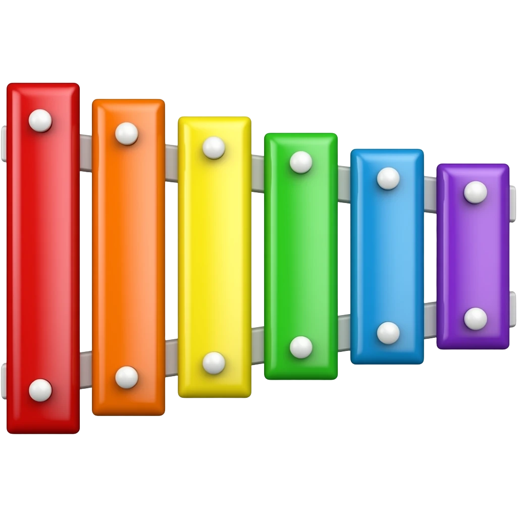 Xylophone red orange yellow green blue and purple emoji