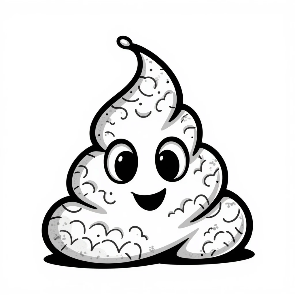 poop emoji with white snake skin pattern emoji