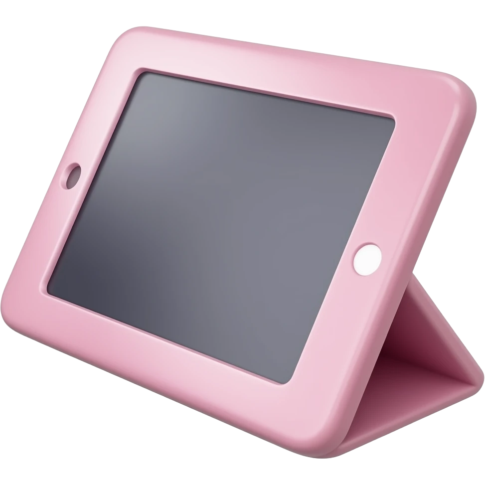Tablet rosa claro aberto emoji