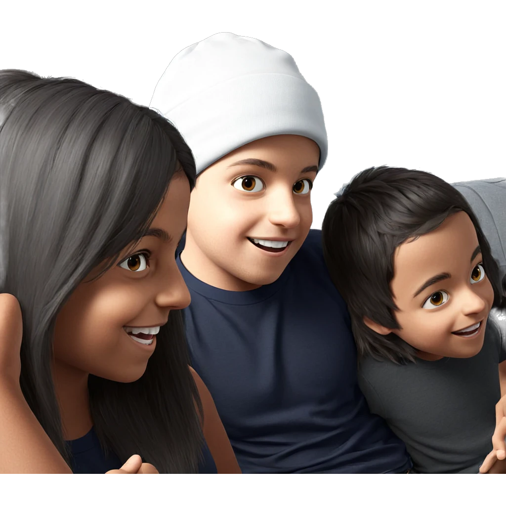 boys having fun with hats emoji