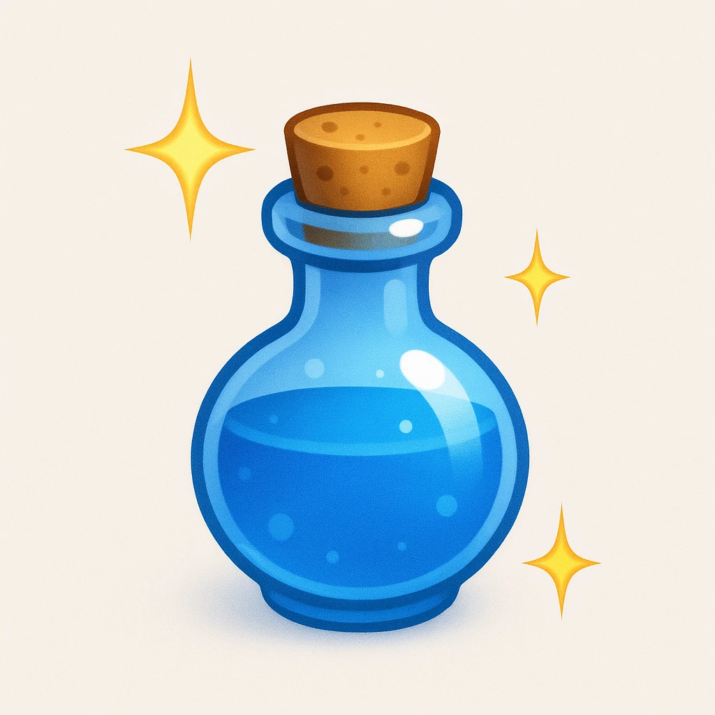 blue potion bottle emoji emoji