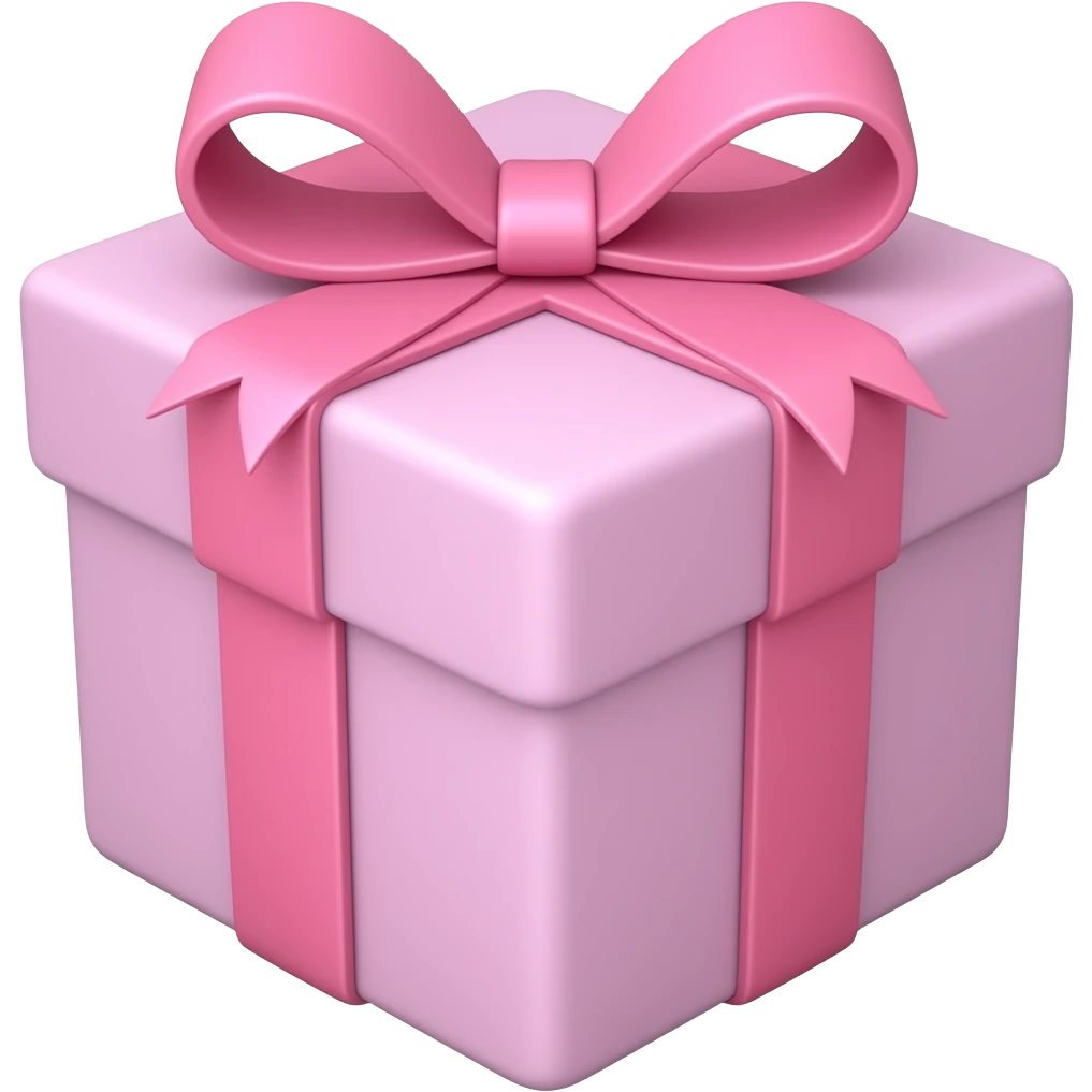 Gift box with ribbon inspired by barbie colour pallete emoji