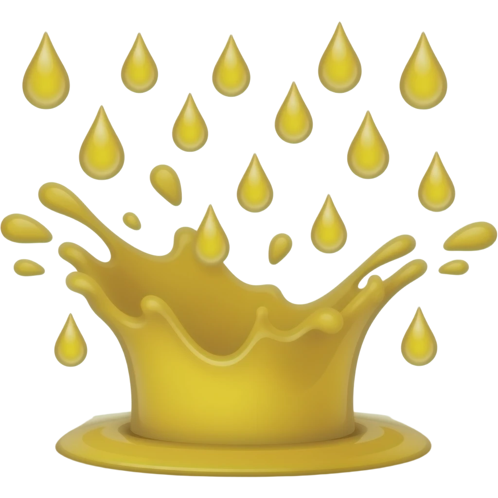 Yellow rain drops splash emoji