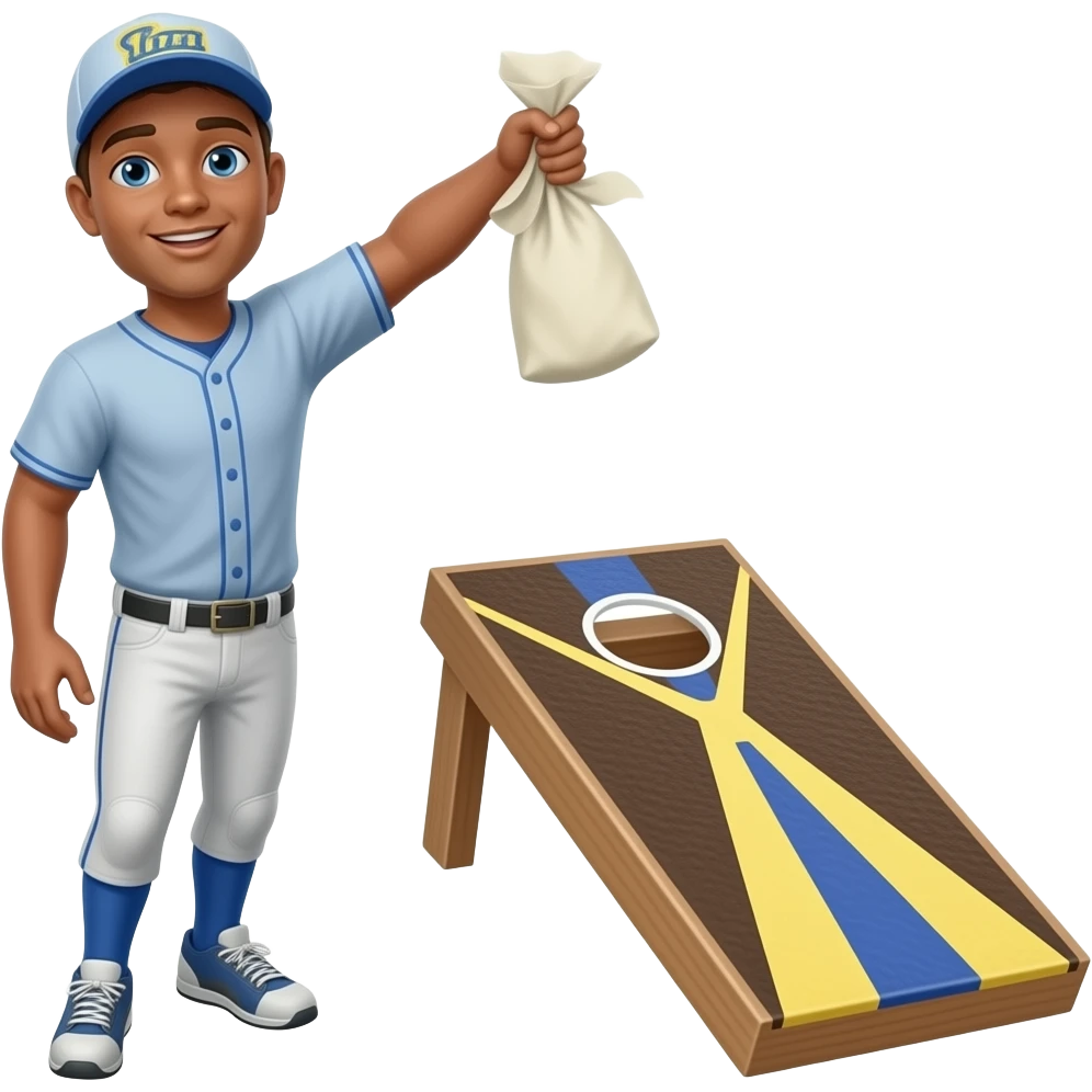 Cornhole bag thrower emoji
