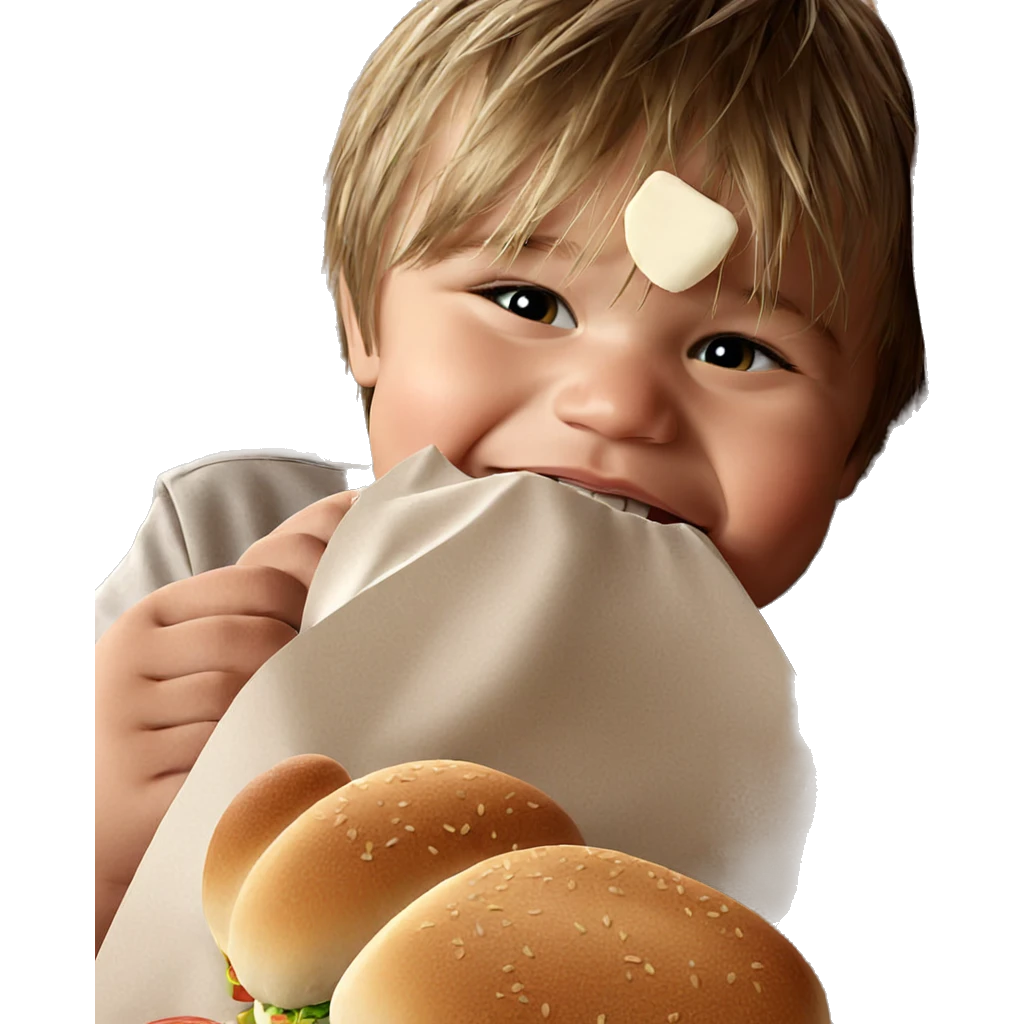 a boy enjoying his meal emoji