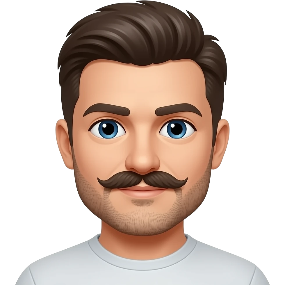 gasfas, bigote y barba corta emoji