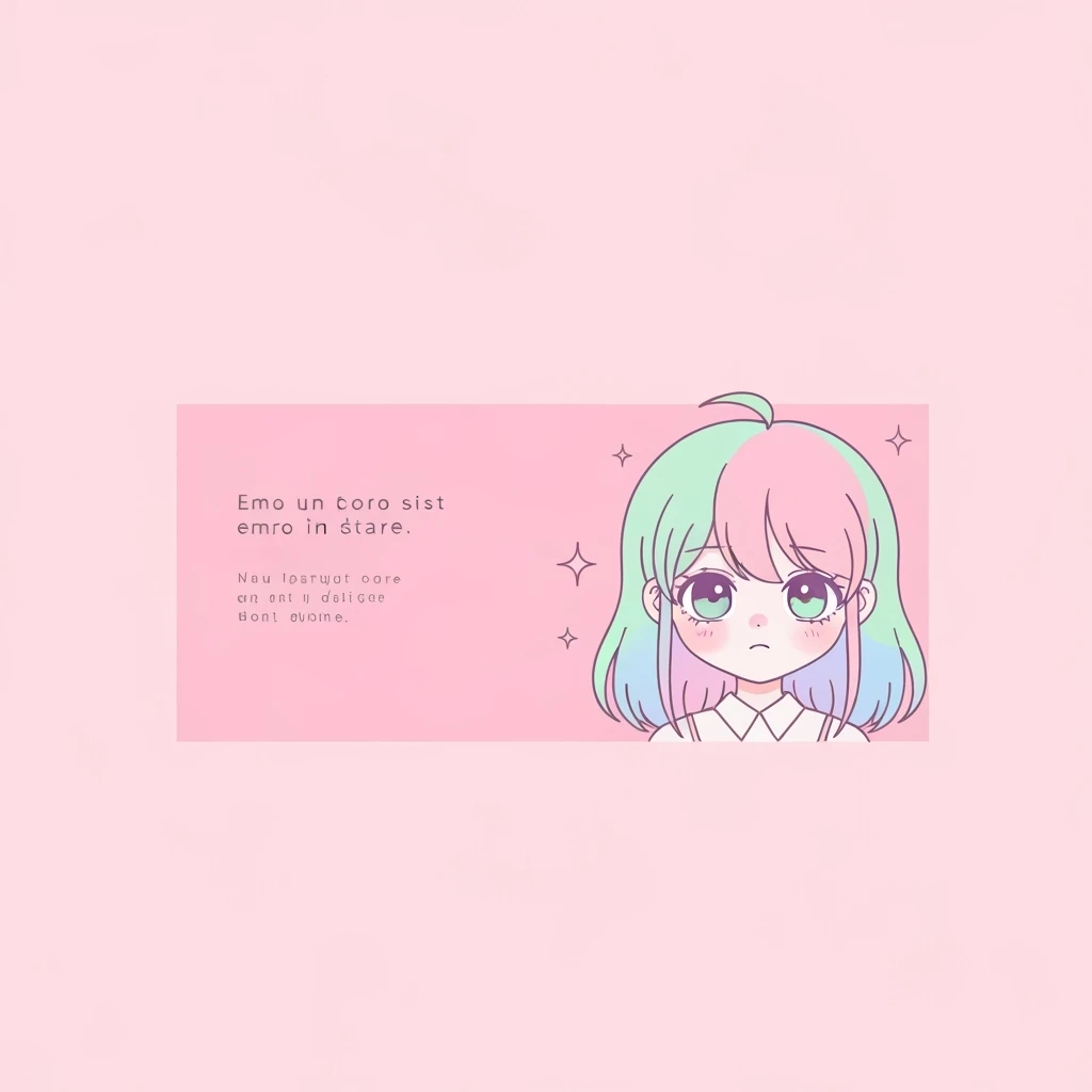 pastel emo banner, cute, expressive, minimal emoji