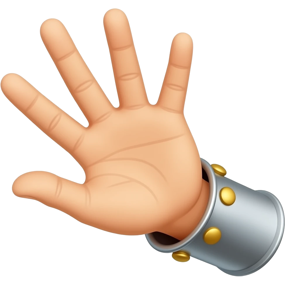 Roman solute hand turned on flat side emoji