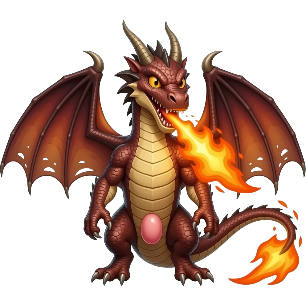 dragon with wings and produce fire in full zenith and full like ejaculation in hot sexy compared to the penis of male ekaculated semen emoji