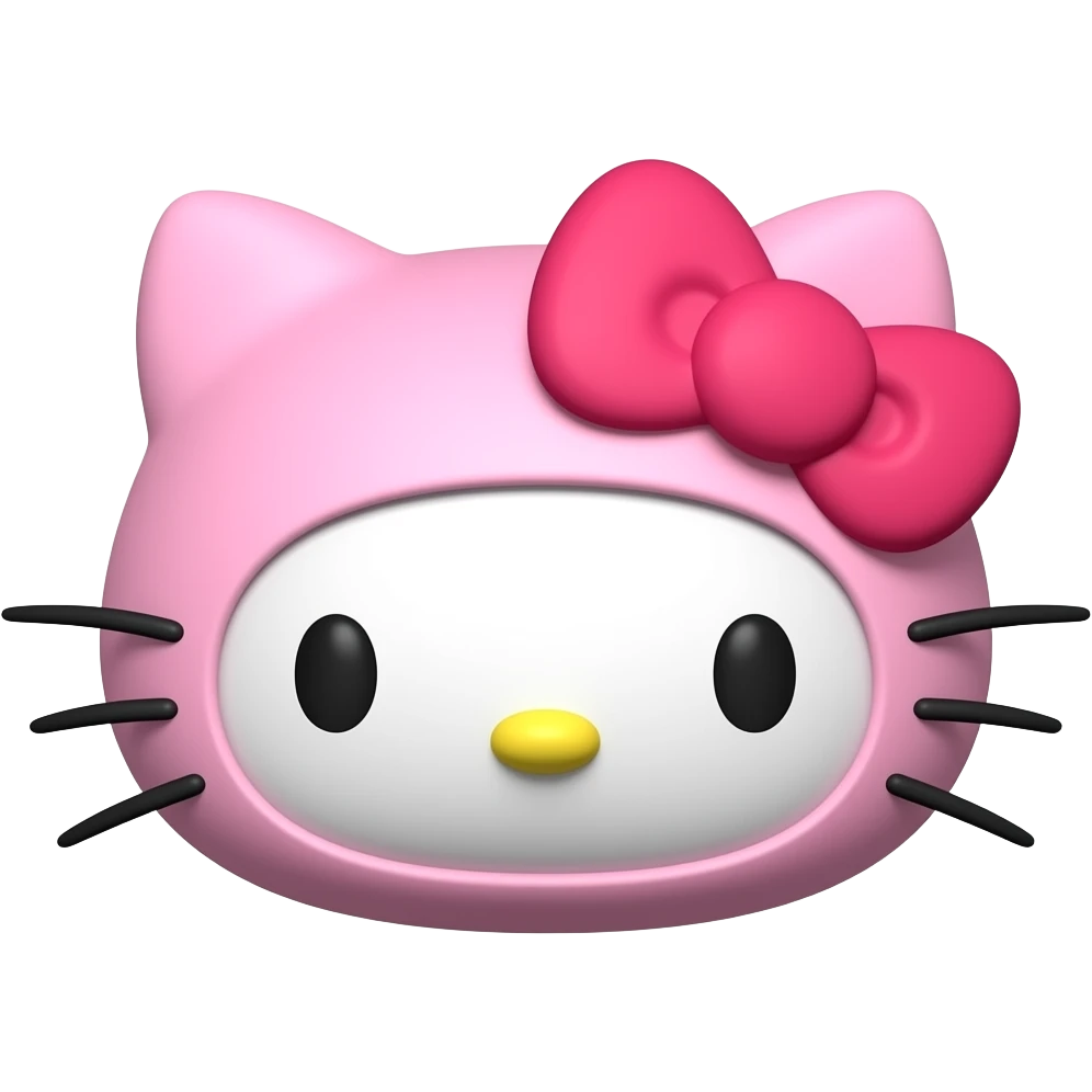 hello kitty face 3d pink emoji
