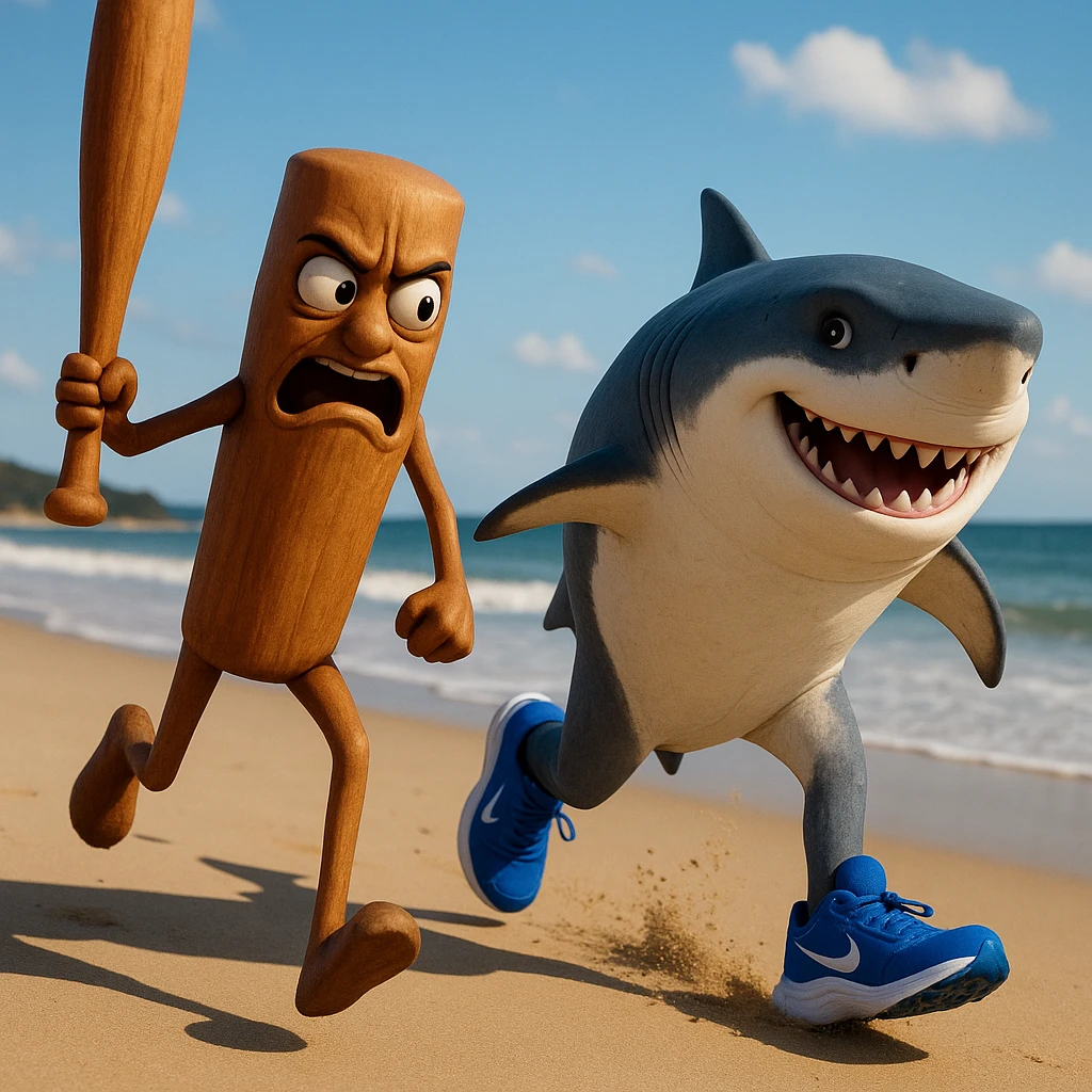 create this image with 4 different emotion to each of them .CREATE ONE WHERE THE ONE WITH THE STICK IS BEATING THE OTHER. AND THE OTHER ONE WITH HAPPY EMOTION 
 emoji