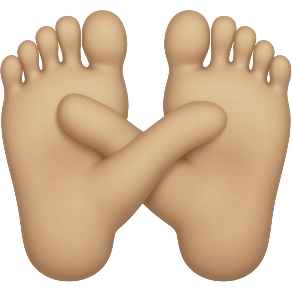 2 pairs of feet holding each other emoji