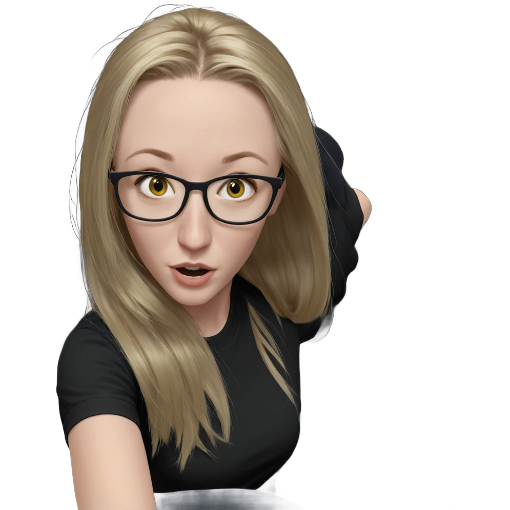 blonde girl in black shirt emoji