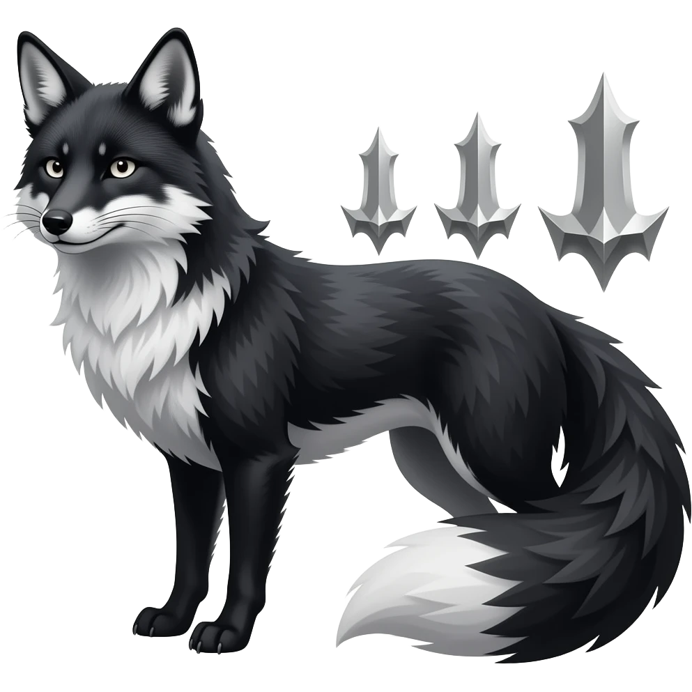 Pitch Black gothic edgy fox emoji