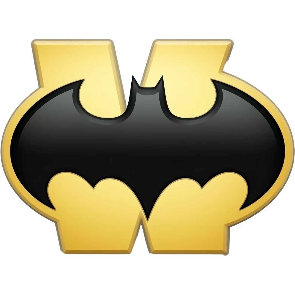 letter v superhero logo in batman style emoji