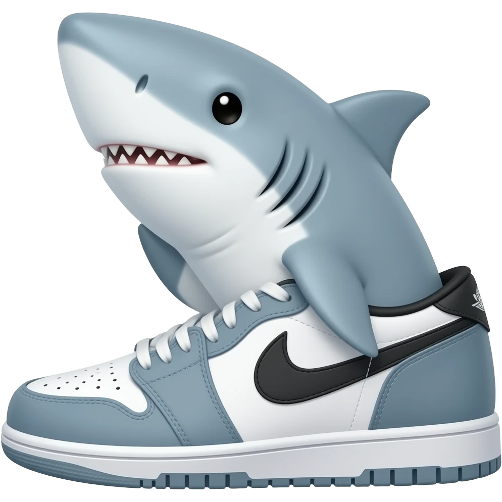 shark with nikes emoji
