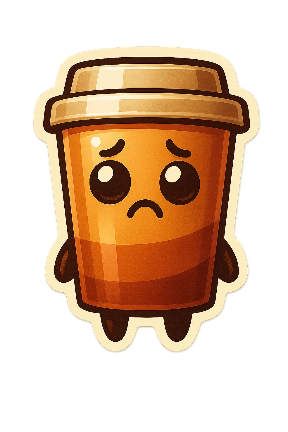 Tall coffee cup, confused emoji