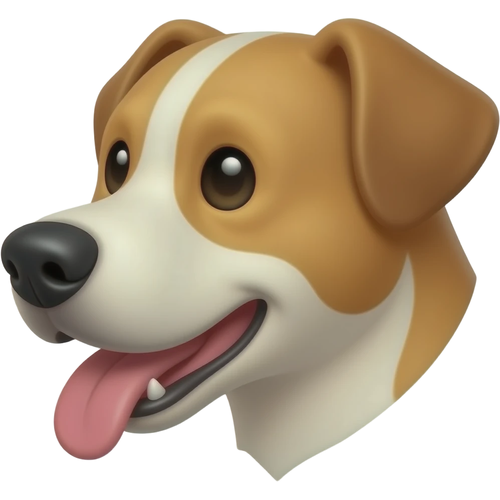 Dog face, Dog drooling with tongue out turned on emoji