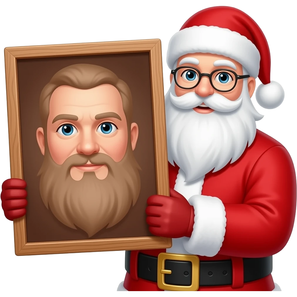 Santa holding wooden board emoji
