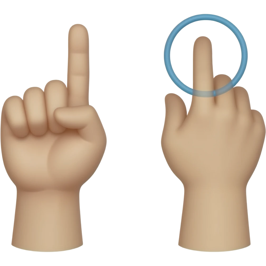 Left hand thumb pointer circle right hand pointer inside left hands circle emoji