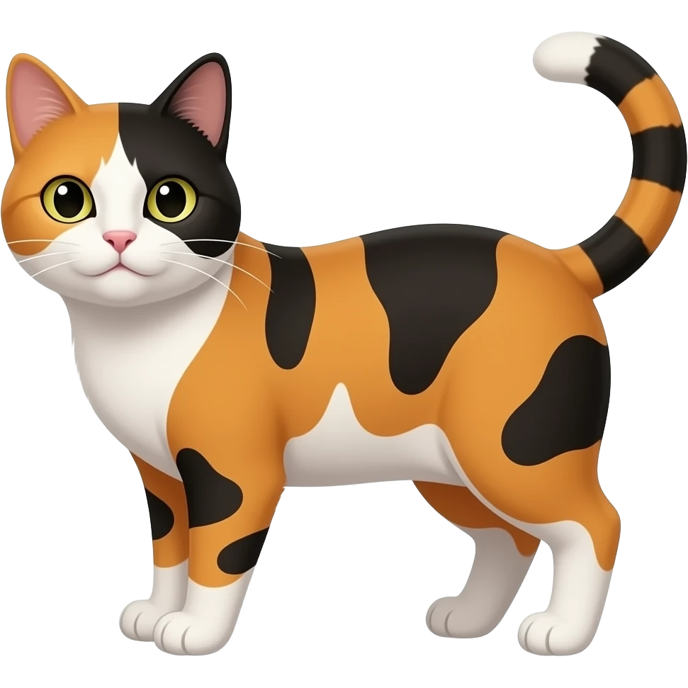 Calico cat black face with orange emoji