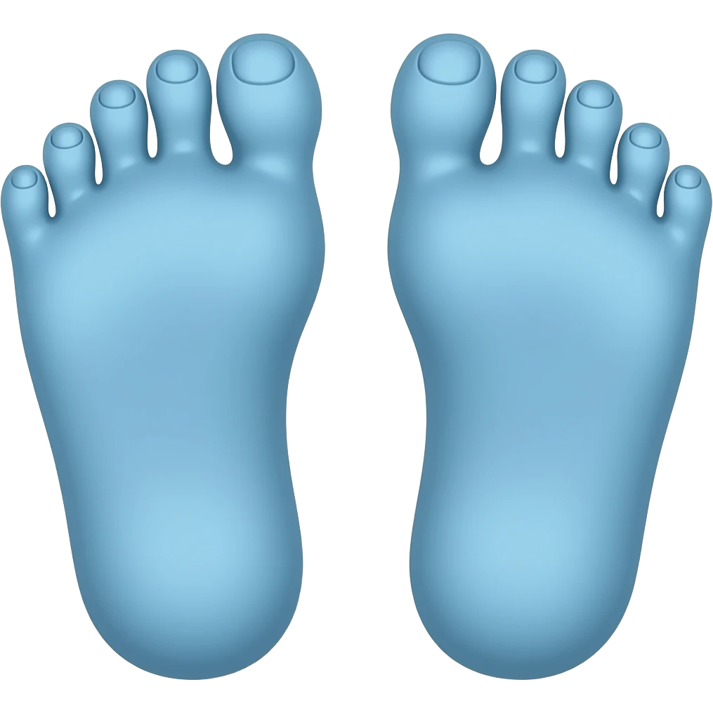 blue feet with nails emoji
