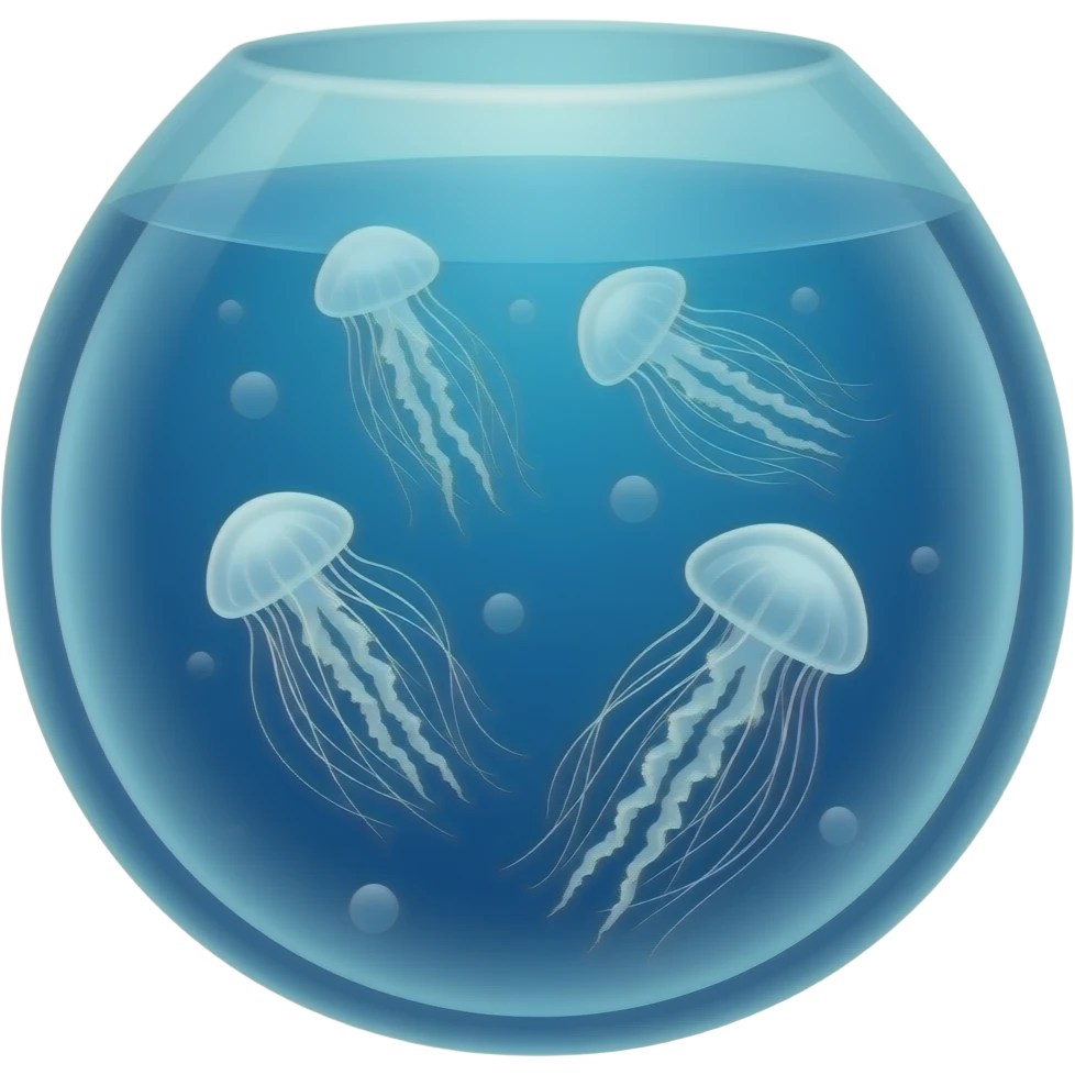 Quatre Méduses aquarium géant emoji