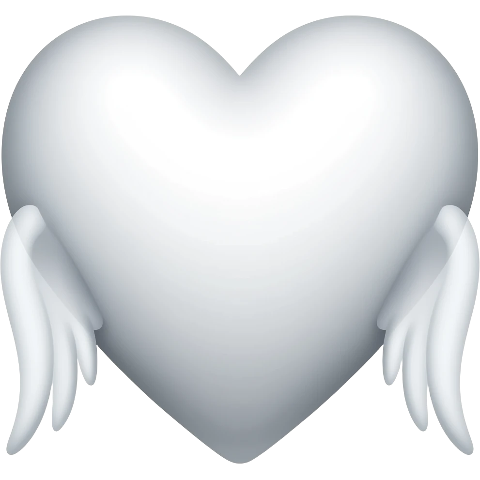 Cuore bianco con ali emoji