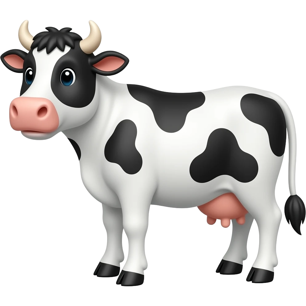 Cartoon 2d cow emoji