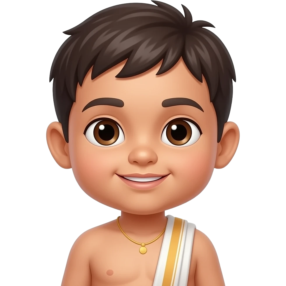 fat shirtless kid wearing a dhuti emoji