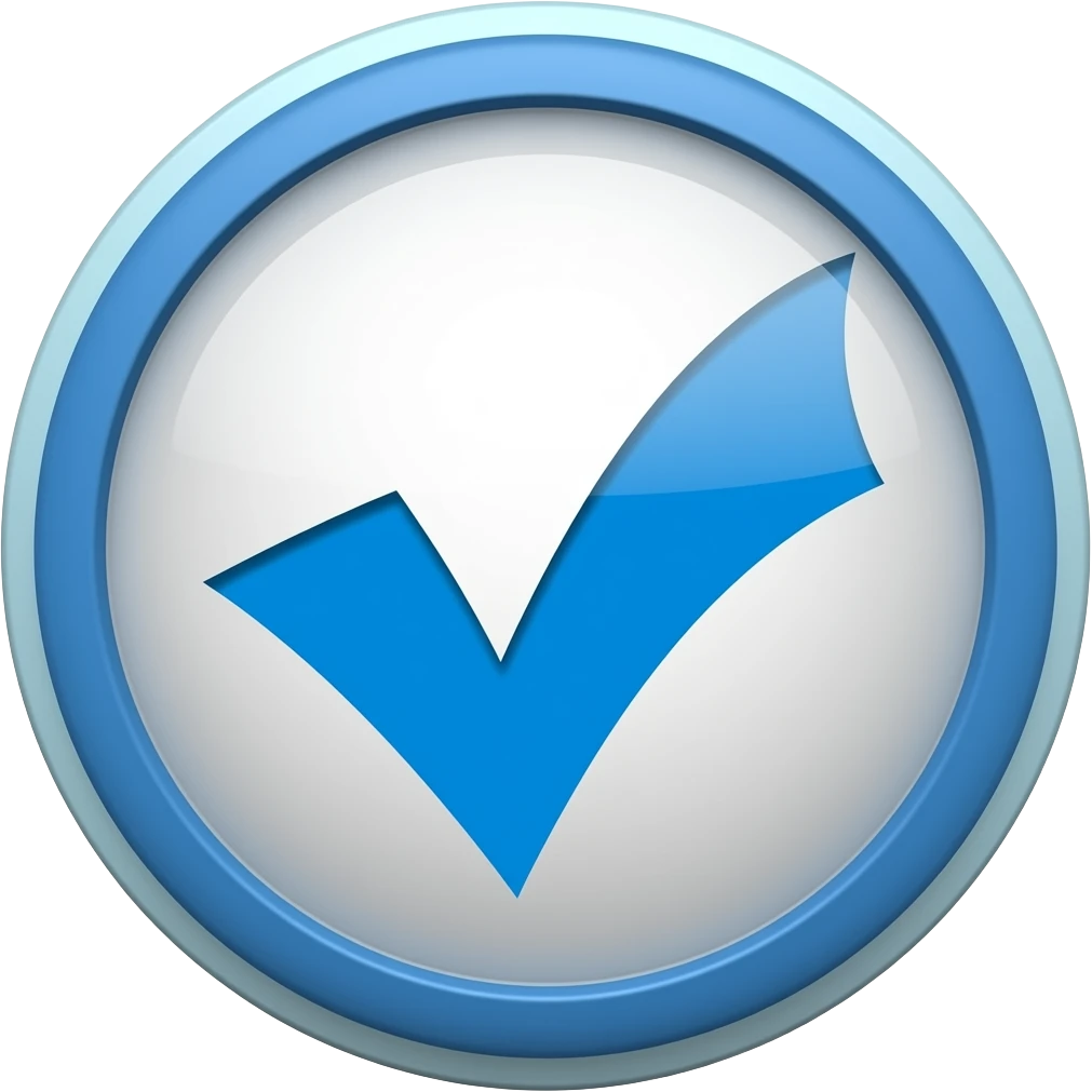 Yuvarlak mavi tik emoji